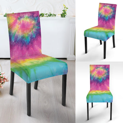 Bright Spiral Tie Dye Print Dining Chair Slipcover