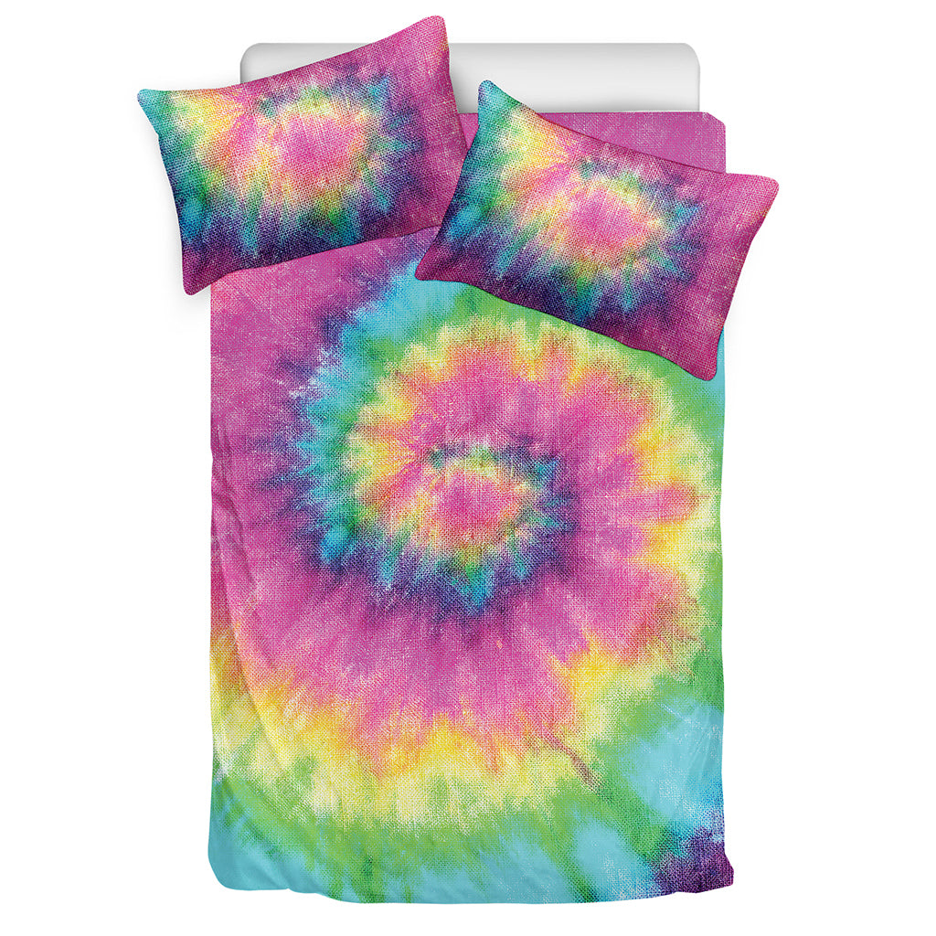 Bright Spiral Tie Dye Print Duvet Cover Bedding Set