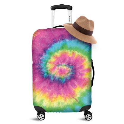 Bright Spiral Tie Dye Print Luggage Cover