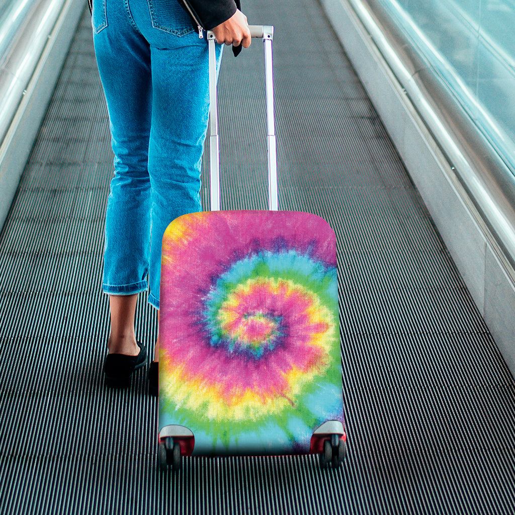 Bright Spiral Tie Dye Print Luggage Cover