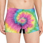 Bright Spiral Tie Dye Print Men's Boxer Briefs