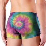 Bright Spiral Tie Dye Print Men's Boxer Briefs