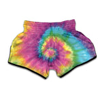 Bright Spiral Tie Dye Print Muay Thai Boxing Shorts