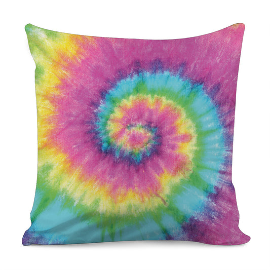 Bright Spiral Tie Dye Print Pillow Cover
