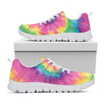 Bright Spiral Tie Dye Print White Sneakers
