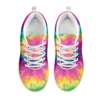 Bright Spiral Tie Dye Print White Sneakers