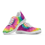 Bright Spiral Tie Dye Print White Sneakers