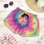 Bright Spiral Tie Dye Print Women's Shorts