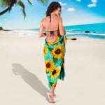 Bright Sunflower Pattern Print Beach Sarong Wrap
