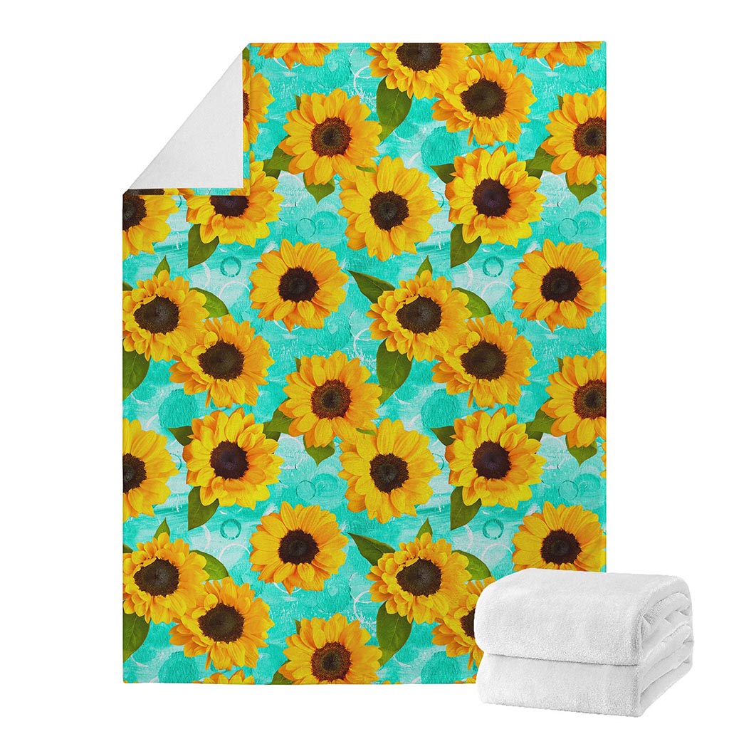 Bright Sunflower Pattern Print Blanket