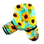 Bright Sunflower Pattern Print Boxing Gloves