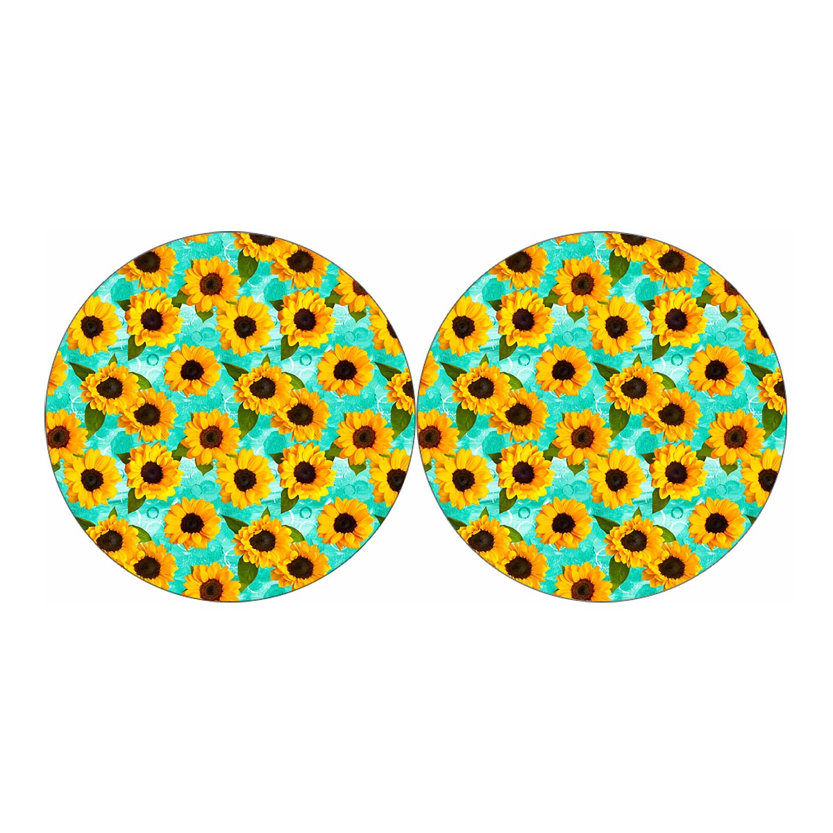 Bright Sunflower Pattern Print Car Coasters