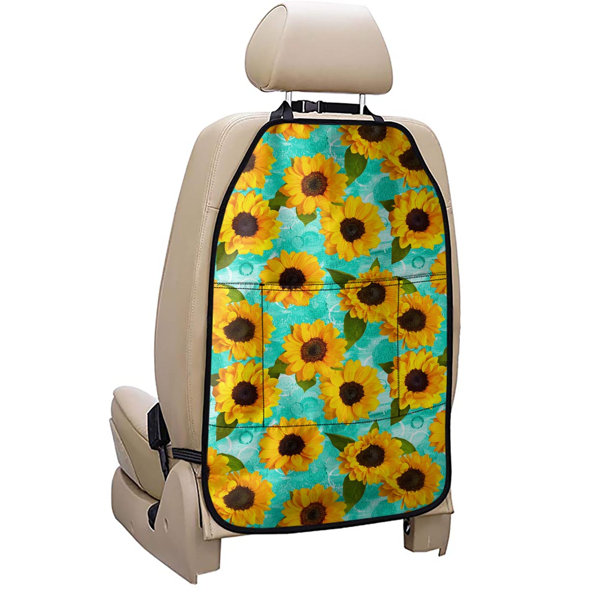 Bright Sunflower Pattern Print Car Seat Organizers