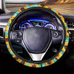 Bright Sunflower Pattern Print Car Steering Wheel Cover