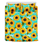 Bright Sunflower Pattern Print Duvet Cover Bedding Set