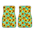 Bright Sunflower Pattern Print Front Car Floor Mats