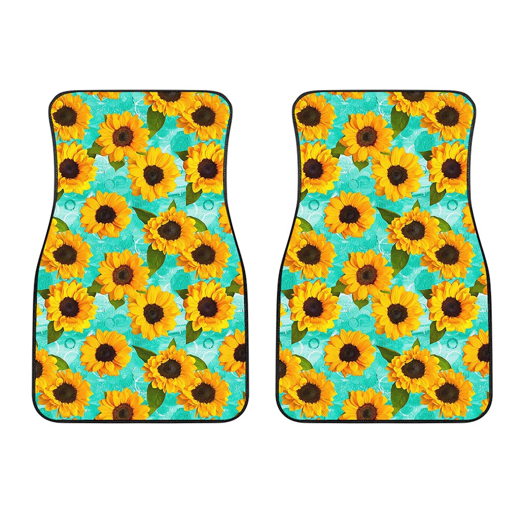 Bright Sunflower Pattern Print Front Car Floor Mats