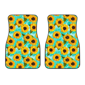 Bright Sunflower Pattern Print Front Car Floor Mats