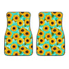 Bright Sunflower Pattern Print Front Car Floor Mats