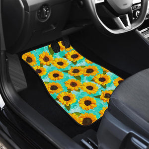 Bright Sunflower Pattern Print Front Car Floor Mats