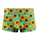 Bright Sunflower Pattern Print Men's Boxer Briefs