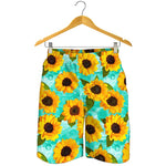 Bright Sunflower Pattern Print Men's Shorts