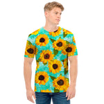 Bright Sunflower Pattern Print Men's T-Shirt