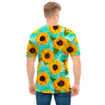Bright Sunflower Pattern Print Men's T-Shirt