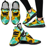 Bright Sunflower Pattern Print Mesh Knit Shoes GearFrost