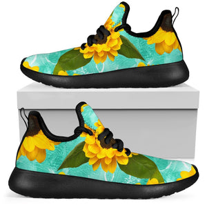 Bright Sunflower Pattern Print Mesh Knit Shoes GearFrost