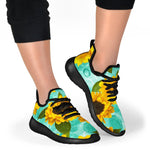 Bright Sunflower Pattern Print Mesh Knit Shoes GearFrost