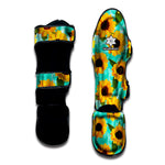 Bright Sunflower Pattern Print Muay Thai Shin Guard