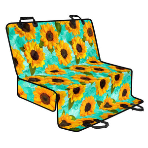 Bright Sunflower Pattern Print Pet Car Back Seat Cover