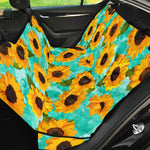 Bright Sunflower Pattern Print Pet Car Back Seat Cover