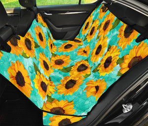 Bright Sunflower Pattern Print Pet Car Back Seat Cover