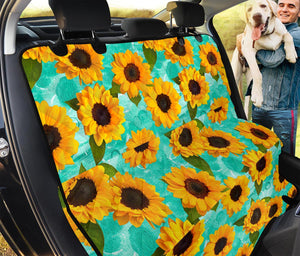 Bright Sunflower Pattern Print Pet Car Back Seat Cover