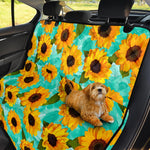 Bright Sunflower Pattern Print Pet Car Back Seat Cover