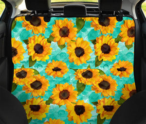 Bright Sunflower Pattern Print Pet Car Back Seat Cover