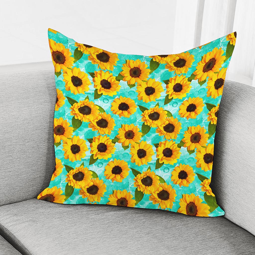 Bright Sunflower Pattern Print Pillow Cover