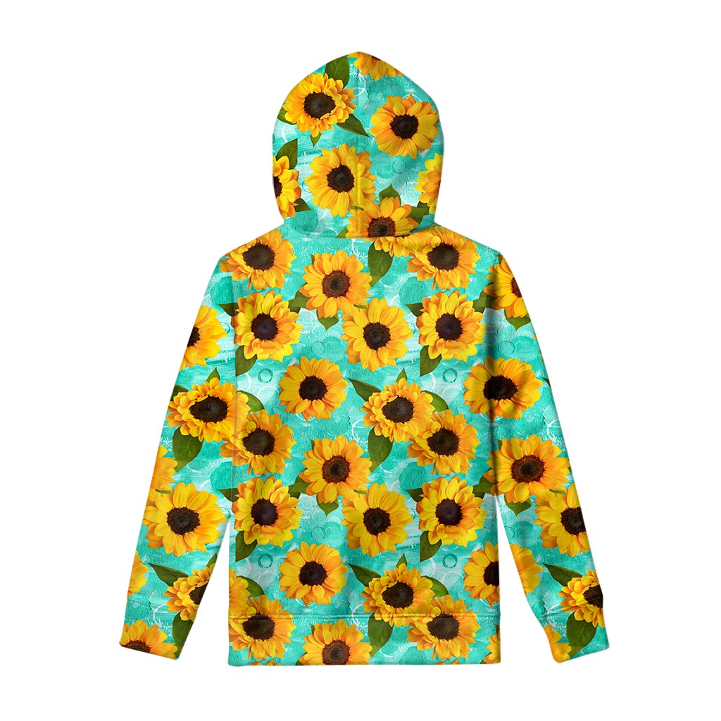 Bright Sunflower Pattern Print Pullover Hoodie