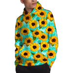 Bright Sunflower Pattern Print Pullover Hoodie