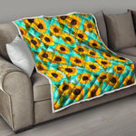 Bright Sunflower Pattern Print Quilt