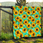 Bright Sunflower Pattern Print Quilt