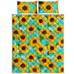 Bright Sunflower Pattern Print Quilt Bed Set