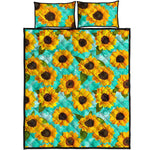 Bright Sunflower Pattern Print Quilt Bed Set