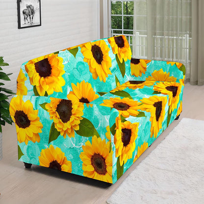 Bright Sunflower Pattern Print Sofa Cover