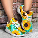 Bright Sunflower Pattern Print Sport Shoes GearFrost