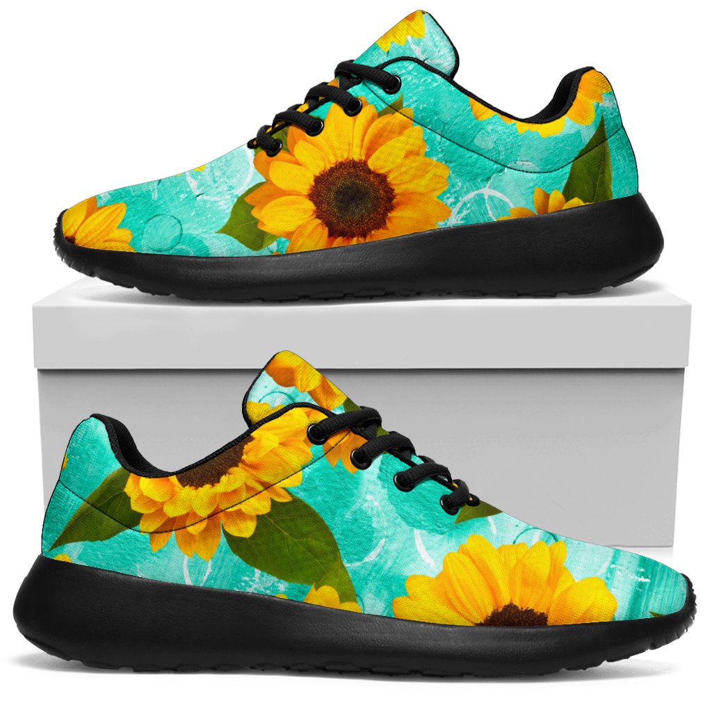 Bright Sunflower Pattern Print Sport Shoes GearFrost