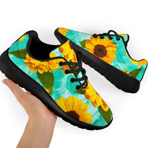 Bright Sunflower Pattern Print Sport Shoes GearFrost