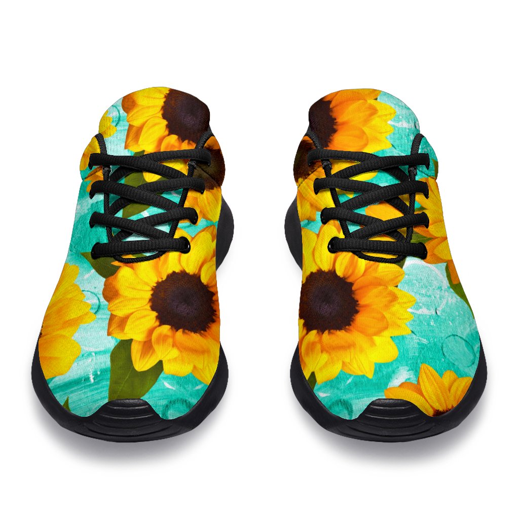 Bright Sunflower Pattern Print Sport Shoes GearFrost